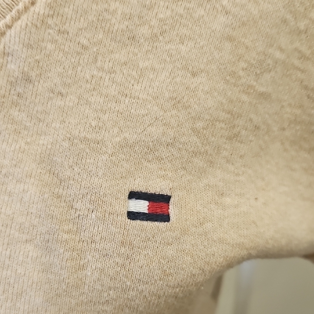 Tommy Hilfiger Women's Beige V-Neck Tee - Picture 3 of 4